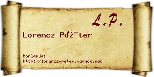 Lorencz Péter névjegykártya