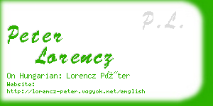 peter lorencz business card